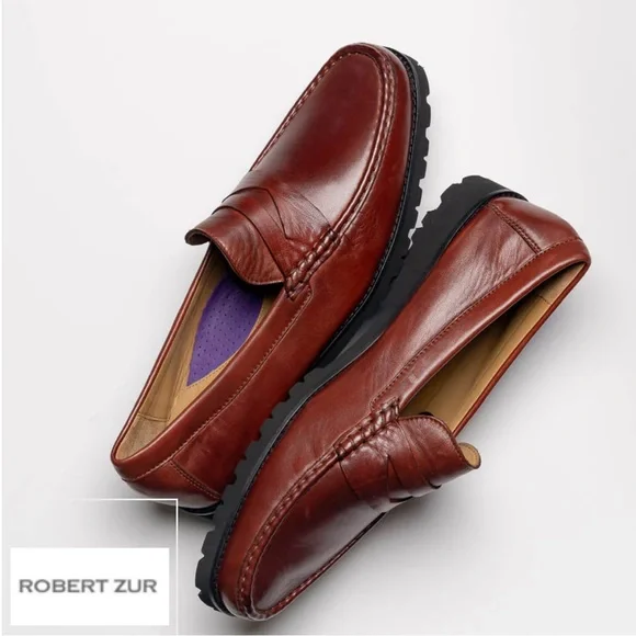 New!!without box Robert Zur Dillon True Glove Penny Loafers Luggage Men’s 11m